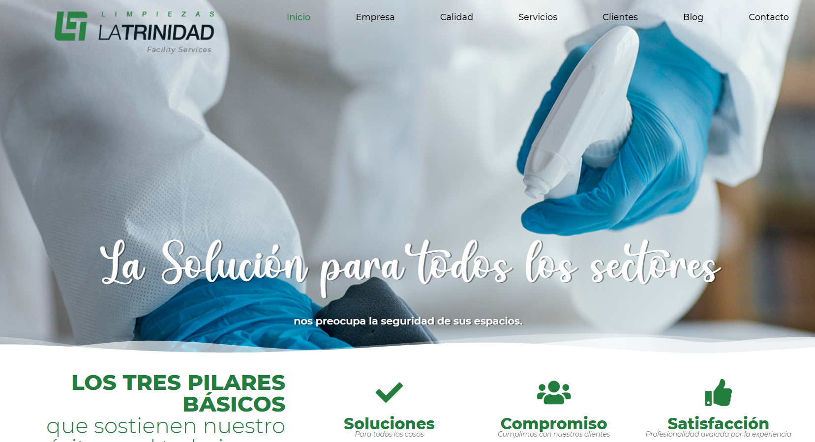 página web Limpiezas La Trinidad Inicio